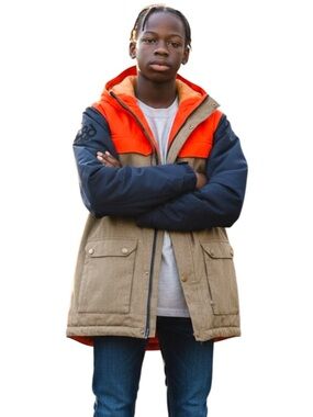 686 Khaki/Navy/Neon Orange Waterproof Flash Insulated Snow Jacket L8W503 (YXL)